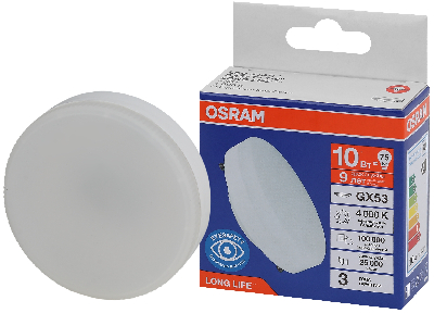 Лампа светодиодная LED 10Вт GX53 4000К 800Лм спот 220В (замена 75Вт) OSRAM