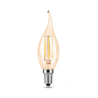 Лампа светодиодная LED 5 Вт 400 Лм 2700К теплая Е14 Свеча на ветру golden Filament Gauss