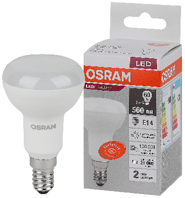 Лампа светодиодная LED 7 Вт E14 4000К 560Лм гриб 220 В (замена 60Вт) OSRAM