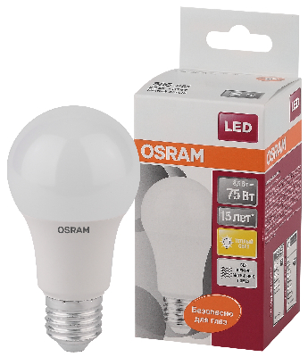 Лампа светодиодная LED 9Вт Е27 LS CLA75 FR теплый матовая Osram