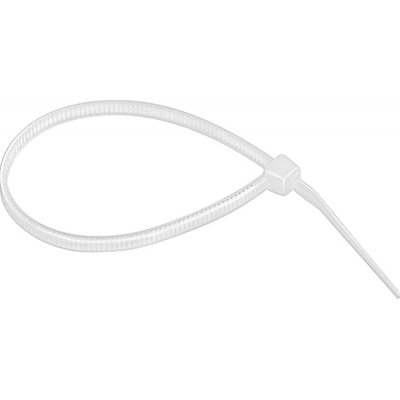 Хомут-стяжка кабельная нейлоновая 200x3,6 мм, белая, упаковка 100 шт