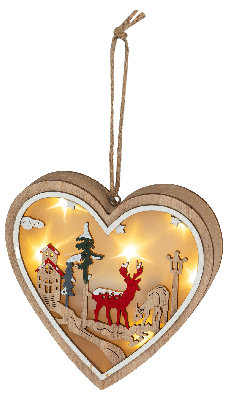 Новогодний декоративный светильник Сердце, 9*10 см, 4 LED, 2*ААА ENGDS-5L