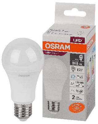 Лампа светодиодная LED 12 Вт E27 6500К 960Лм груша 220 В (замена 100Вт) OSRAM
