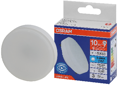 Лампа светодиодная LED 10Вт GX53 6500К 800Лм спот 220В (замена 75Вт) OSRAM