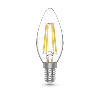 Лампа светодиодная LED 4.5 Вт 400 Лм 2700К теплая Е14 Свеча Basic Filament Gauss