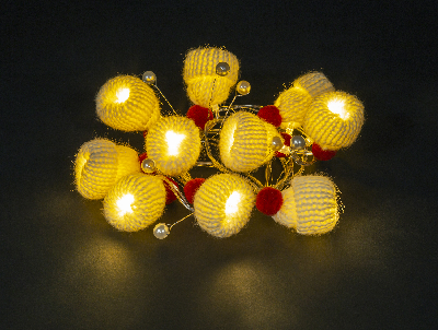 Гирлянда новогодняя светодиодная NGF-D045-02 рождественские шапочки WW