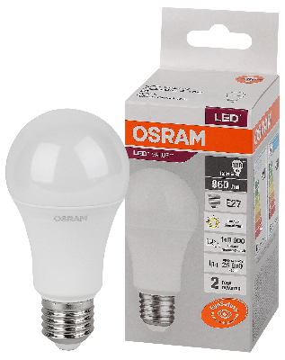 Лампа светодиодная LED 12 Вт E27 3000К 960Лм груша 220 В (замена 100Вт) OSRAM