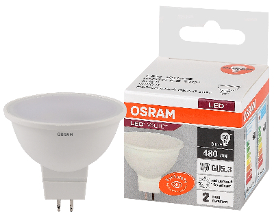 Лампа светодиодная LED 6 Вт GU5.3 4000К 480Лм спот 220 В (замена 50Вт) OSRAM