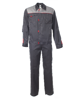 Костюм Фаворит летний куртка ткань, брюки, темно-серый с серым 52-54 104-108,182-188