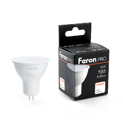 Лампа светодиодная LED 10вт 230в GU5.3 белый Feron.PRO